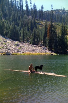 Josiah on Hemlock lake with Toledo