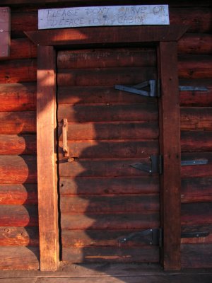 Government Camp cabin door