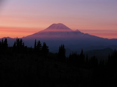 Sunset on Mt Rainier
