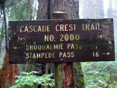 Cascade Crest Trail sign