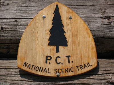 PCT Sign on Chinook Pass walkway
