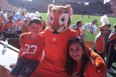 David and Jacklyn with the Clemson Tiger at the game