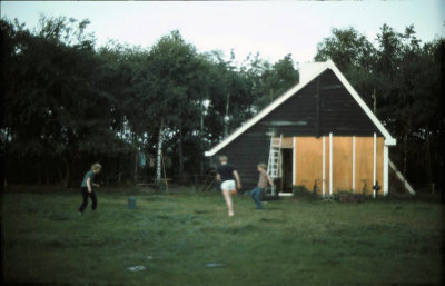 Playing football in front of the observatory
