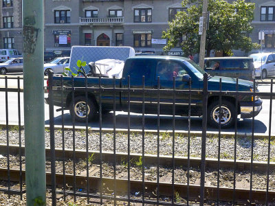 A packed pickup parading by...