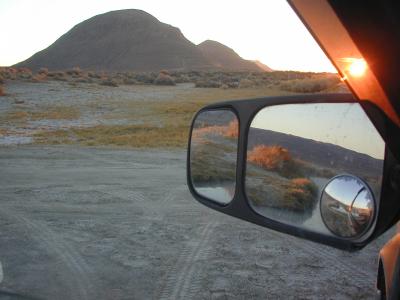 ponds in rearview mirror