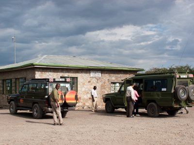 David and our truck at Oldupai visitor centre