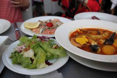 Dinner in Marseille: Fish Soup (right)