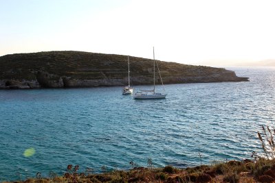 Boats resting in the blue Lagoon