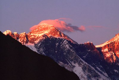 Mount Everest at sunset
