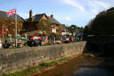Pub and riverside at Simonsbath