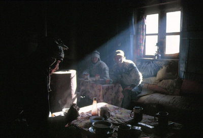 Inside Gorak Shep lodge