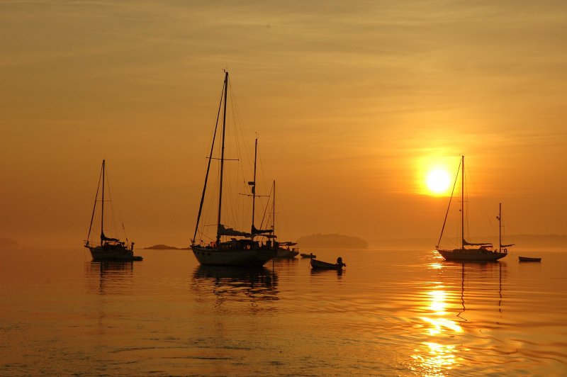 Sunrise from the dinghy..