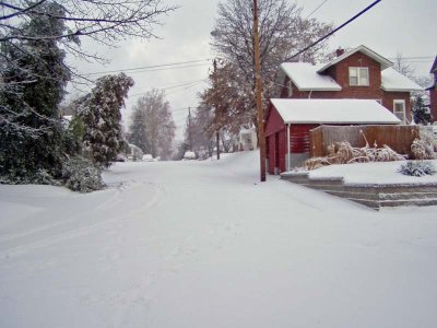 studio in the snow looking west