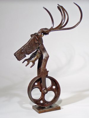 reindeer on unicycle