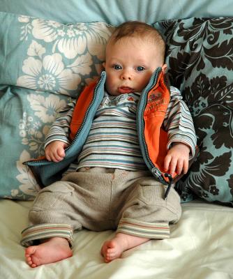 16 weeks old - new clothes for Alex, new bed for Mum and Dad!