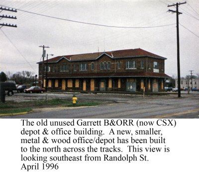 B&ORR Depot Back Garrett, IN Apr 1996.jpg