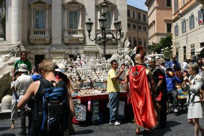 Hawkers at Trevi Fountain