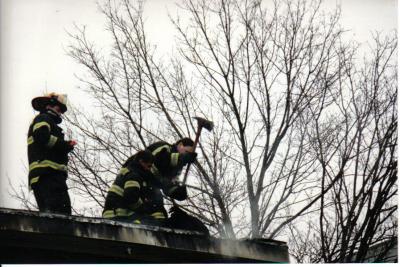 Brockton Fire Opening Up Roof