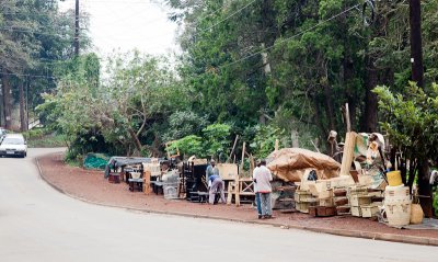 Furniture vendors along the street