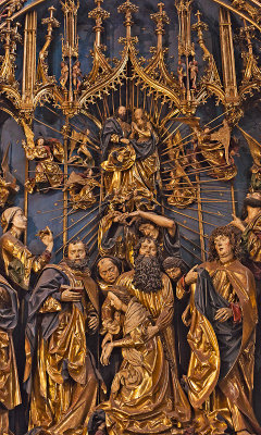 Inside St Mary's Basilica - detail from Veit Stoss Altar