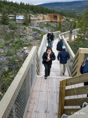 Diane crossed the bridge and heading our way.