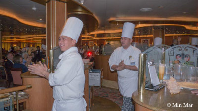 Now the parade of chefs - more ovations from the passengers.