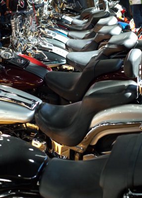 Row of Harley Seats