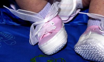 Baby feet in shoes