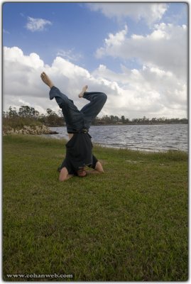 I've mastered the art of the wobbly headstand. - Charles Lake, LA