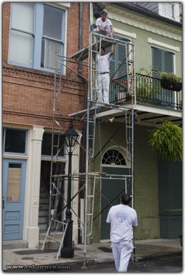 Construction in French Quarter, New Orleans, LA