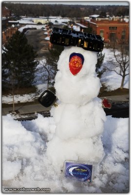 Our lovely improv snowman