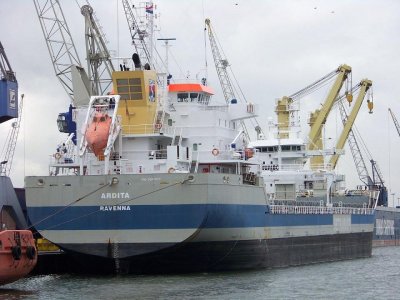 Ardita pictured in the port of Rotterdam.