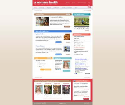 A Womans Health Magazine home page