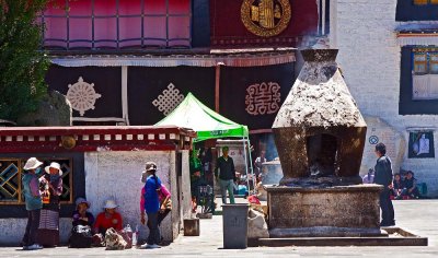 Outside Jokhang temple, Lhasa