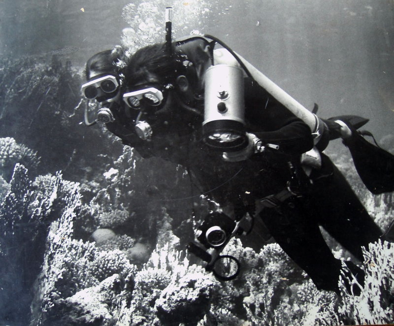 Howard and Sharon diving Red Sea 1972
