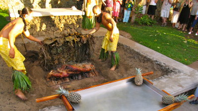 In old Hawaii a luau meant a lavish food extravaganza to fete royalty.