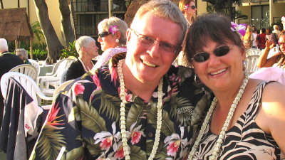 Jeanne & Evan at the Te Au Moana Luau at the Marriott