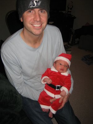 Alexander at Christmas with dad Lorne