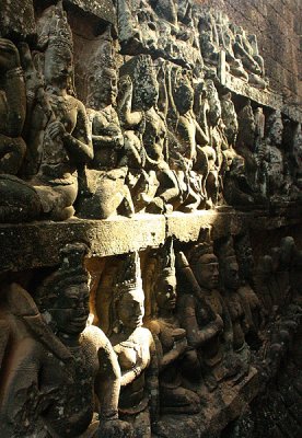 Carved Wall, Angkor, Cambodia