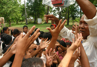 Donating Pencils to a School and causing a mini riot. Somewhere in rural Cambodia