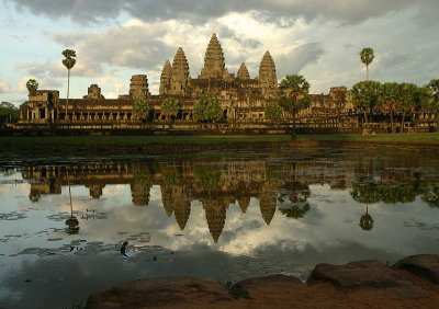 Angkor Wat - waited over an hour for the clouds to move across, sitting on wet sand being eaten by fire ants!
