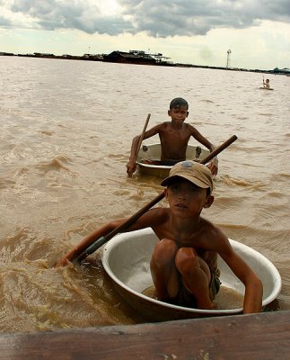 Boat Kids, Tonle Sap, Cambodia