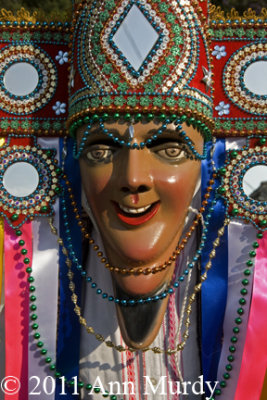 Mask dancer with mirrors and beads