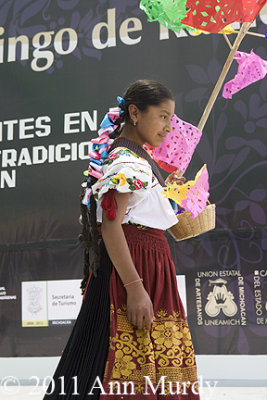 Girl with papel picados