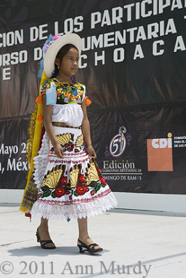 Girl with butterfly dress