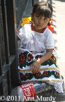 Little girl with coke bottle