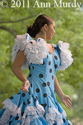 Flamenco dancer in turquoise