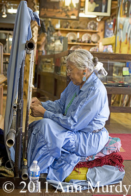 Navajo lady weaving