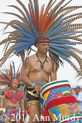Aztec dancer with drum