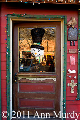 Christmas door with Frosty